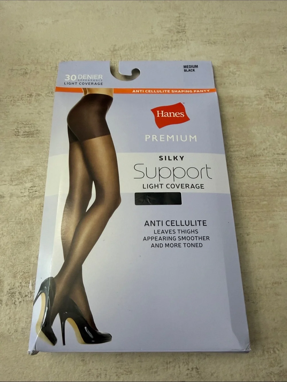Hanes Premium Silky Support Light Coverage Tights - Black